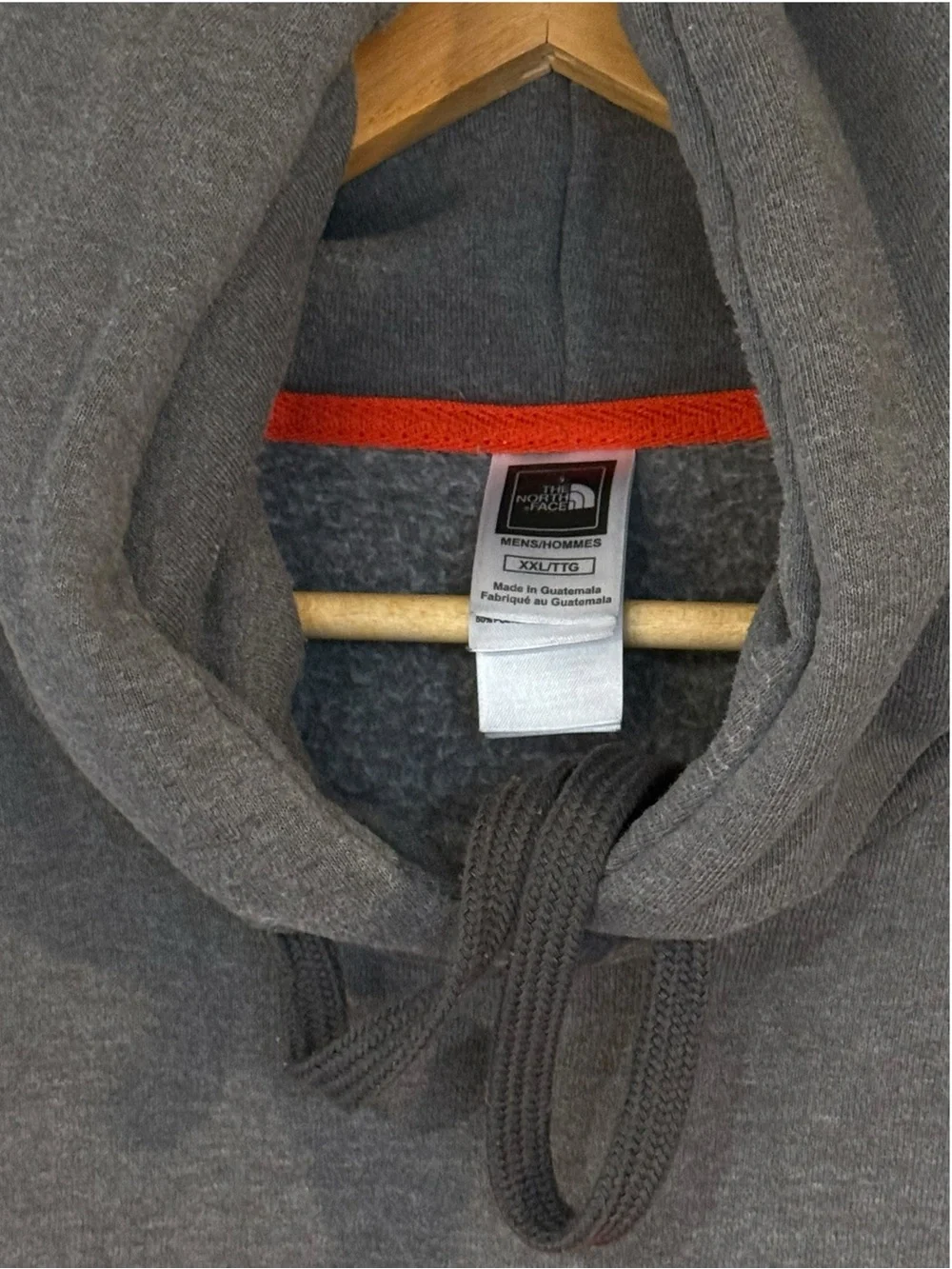 The North Face Men's Half Dome Pullover Hoodie Charcoal Gray Orange Logo XXL